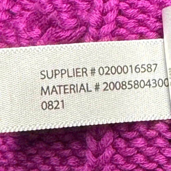Lauren Ralph Lauren Cable Knit Sweater Hoodie XL Cotton Magenta Classic Chic - Picture 10 of 10